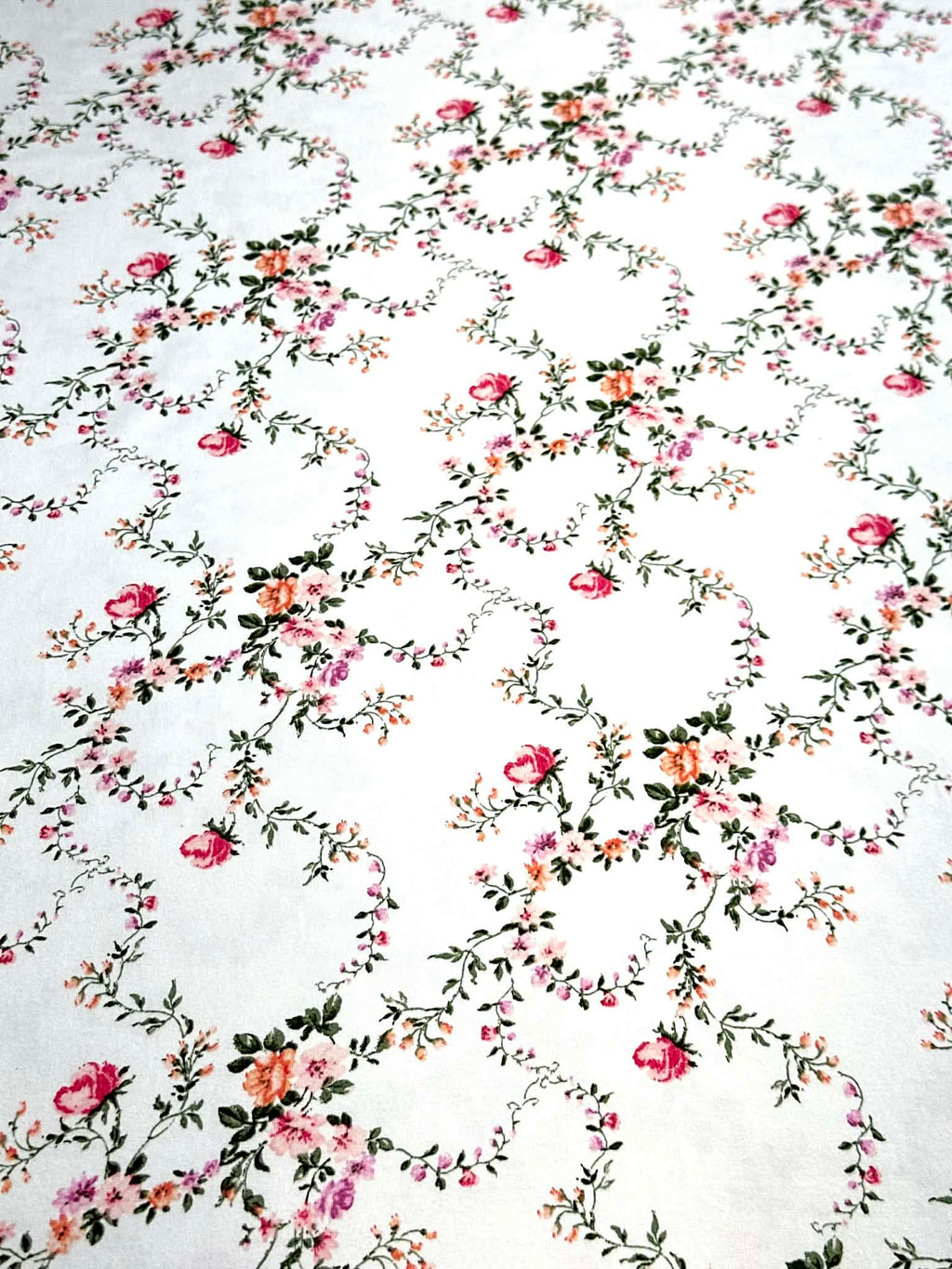 (DBP) BLUSH, CORAL AND PURPLE FLORAL ON IVORY