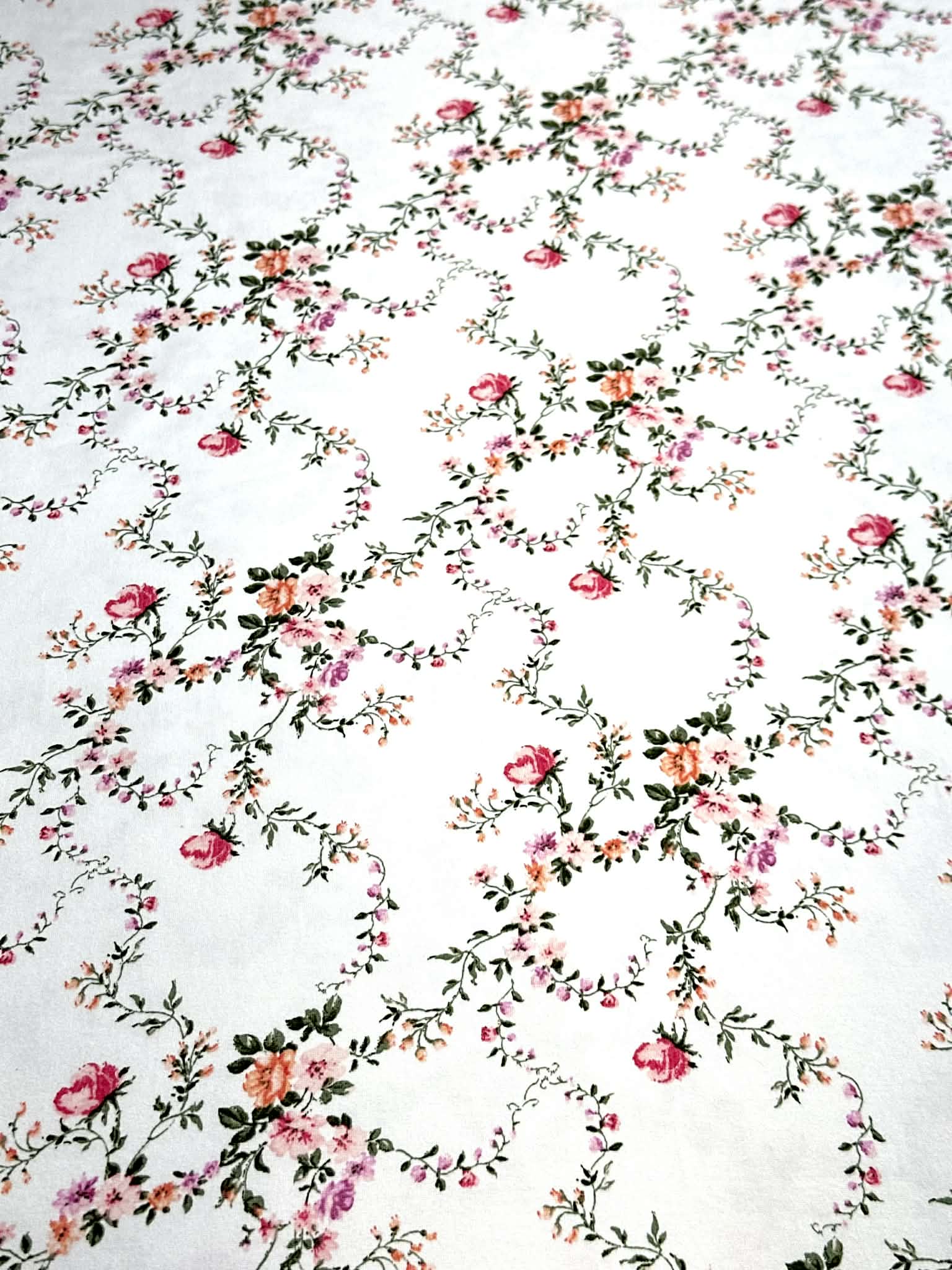 (DBP) BLUSH, CORAL AND PURPLE FLORAL ON IVORY
