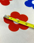 (4X2 YUMMY RIB) RED AND BLUE FLOWERS ON CREAM