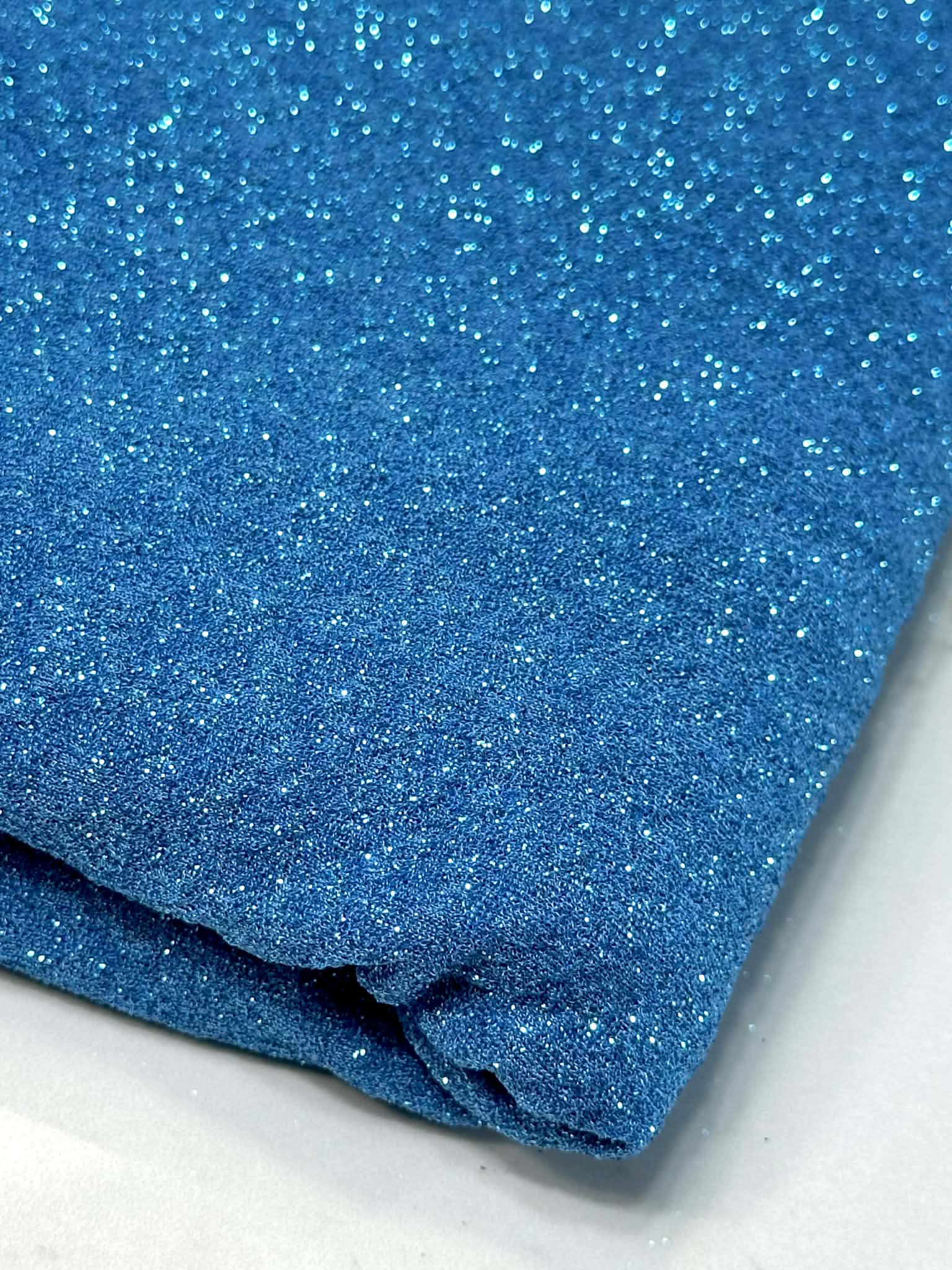 (KNIT) 3D OCEAN BLUE AND GLITTER LEOPARD