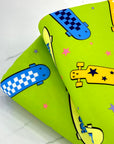 (DBP) SKATEBOARDS AND STARS ON LIME