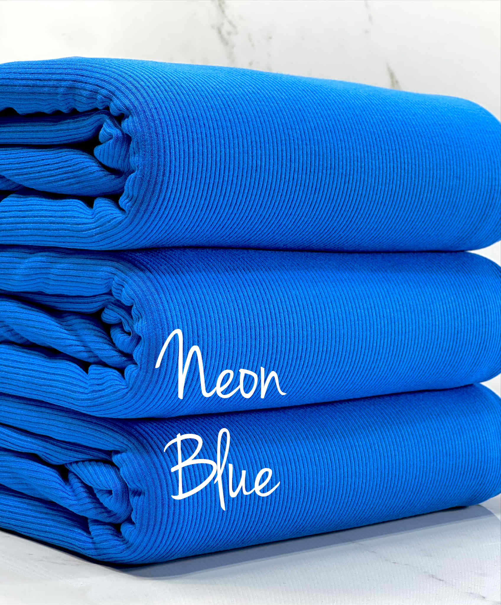 (1X1 BABY RIB) NEON BLUE