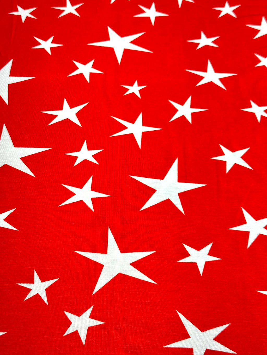 (RAYON  MODAL) OFF WHITE STARS ON RED