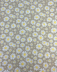 (BELLA RIB) WHITE AND YELLOW DAISIES ON TAUPE