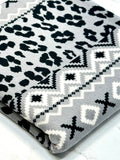 (SWEATER KNIT/ OAKLEY) LEOPARD AND AZTEC PATTERN ON GRAY (1)