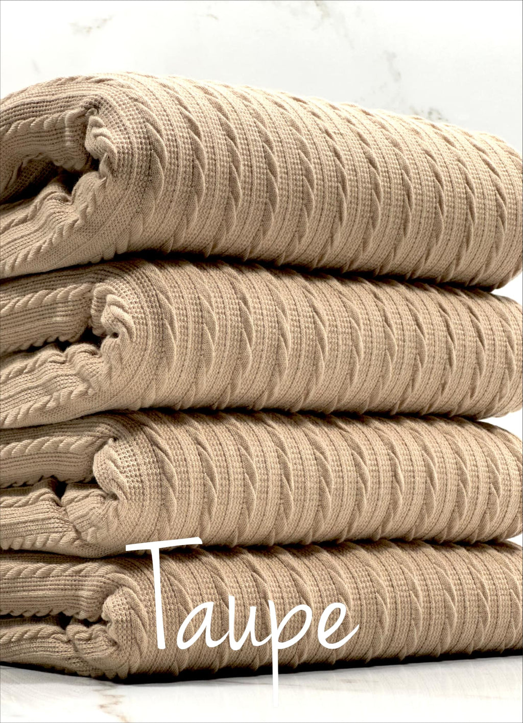 (CABLE KNIT) TAUPE