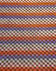 (MESH) SMALL MULTI-COLORED CHECKERD ON BROWN