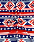 (SWEATER KNIT/ OAKLEY) BLUE, RED, AND OFF WHITE WESTERN STAR PATTERN