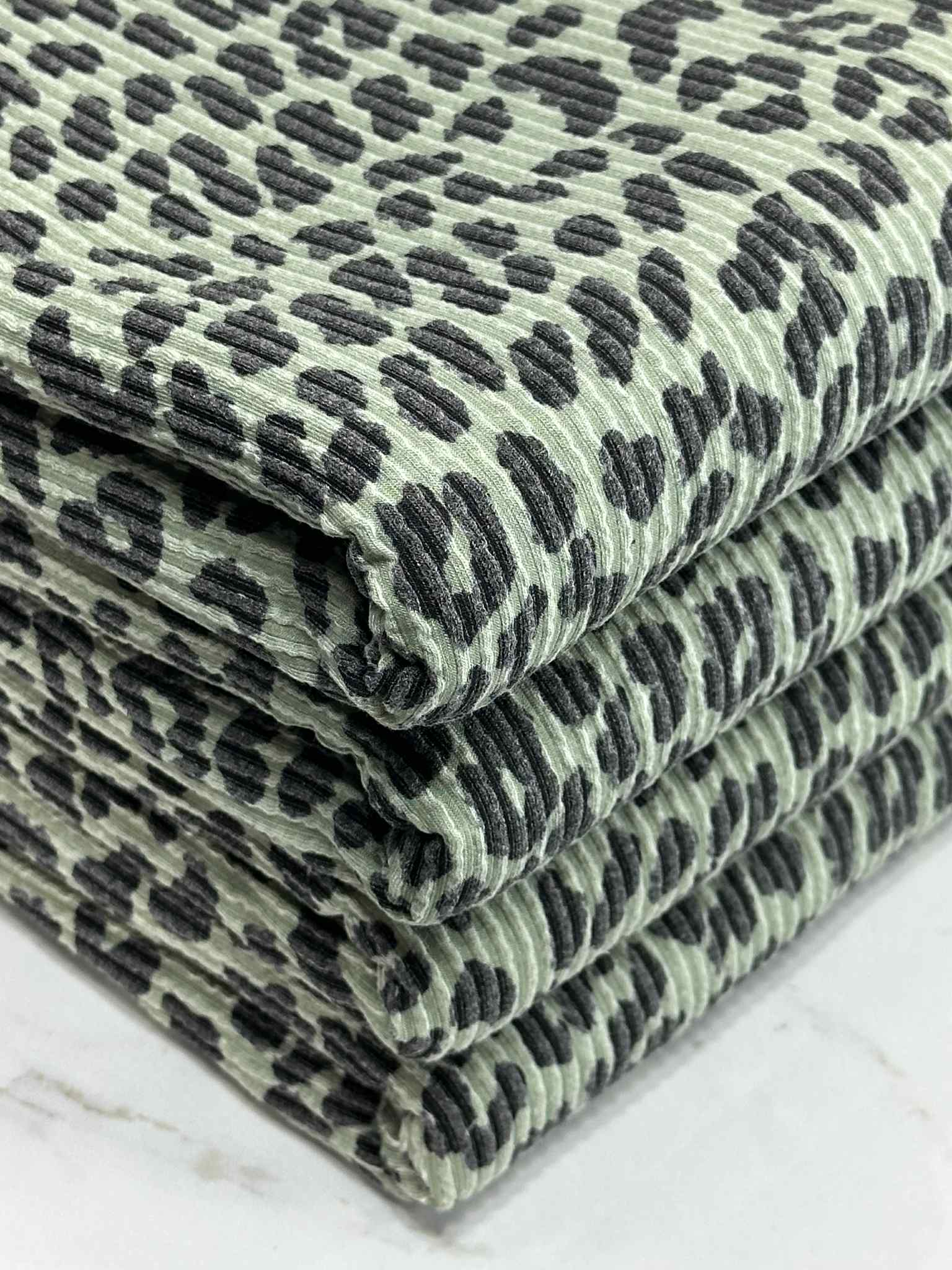 (URBAN RIB) BLACK LEOPARD ON SAGE