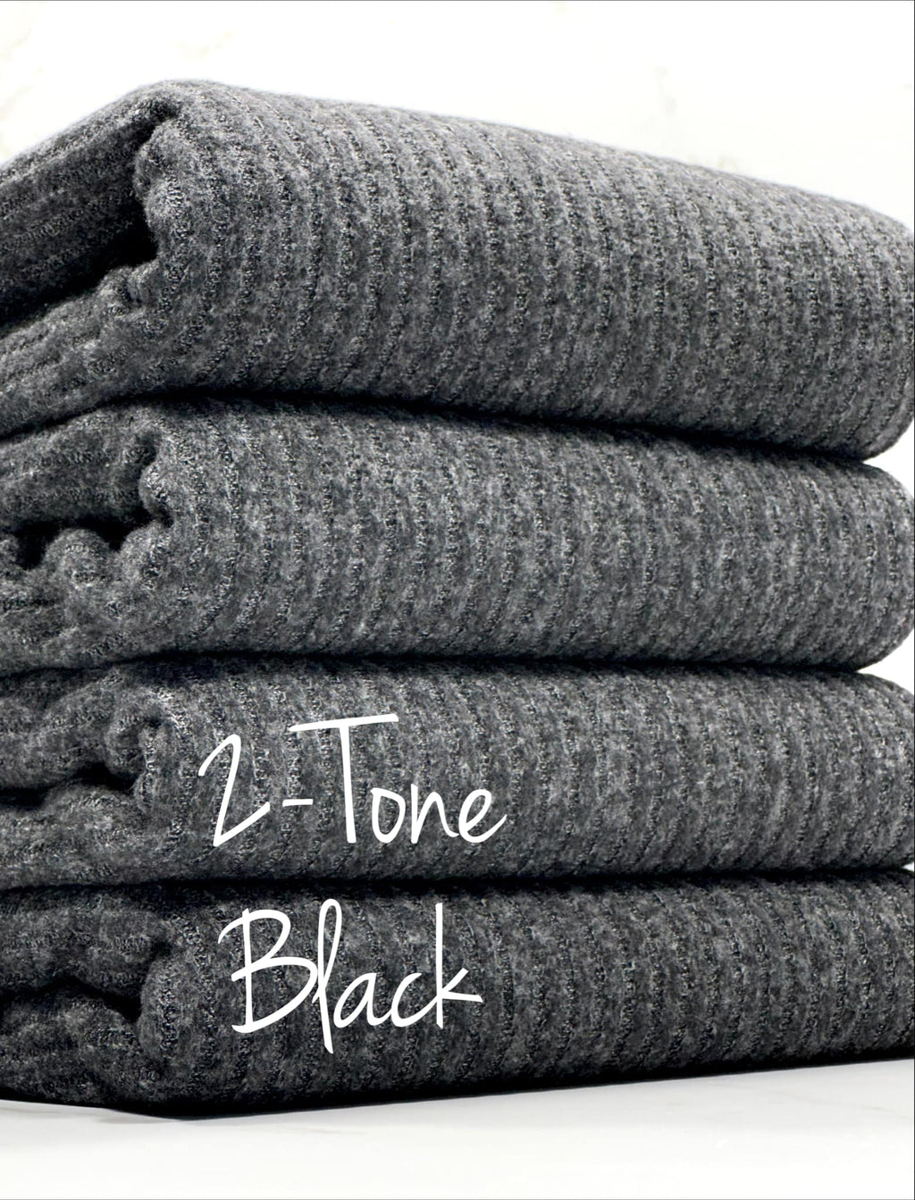 (BRUSHED SWEATER RIB) 2-TONE BLACK
