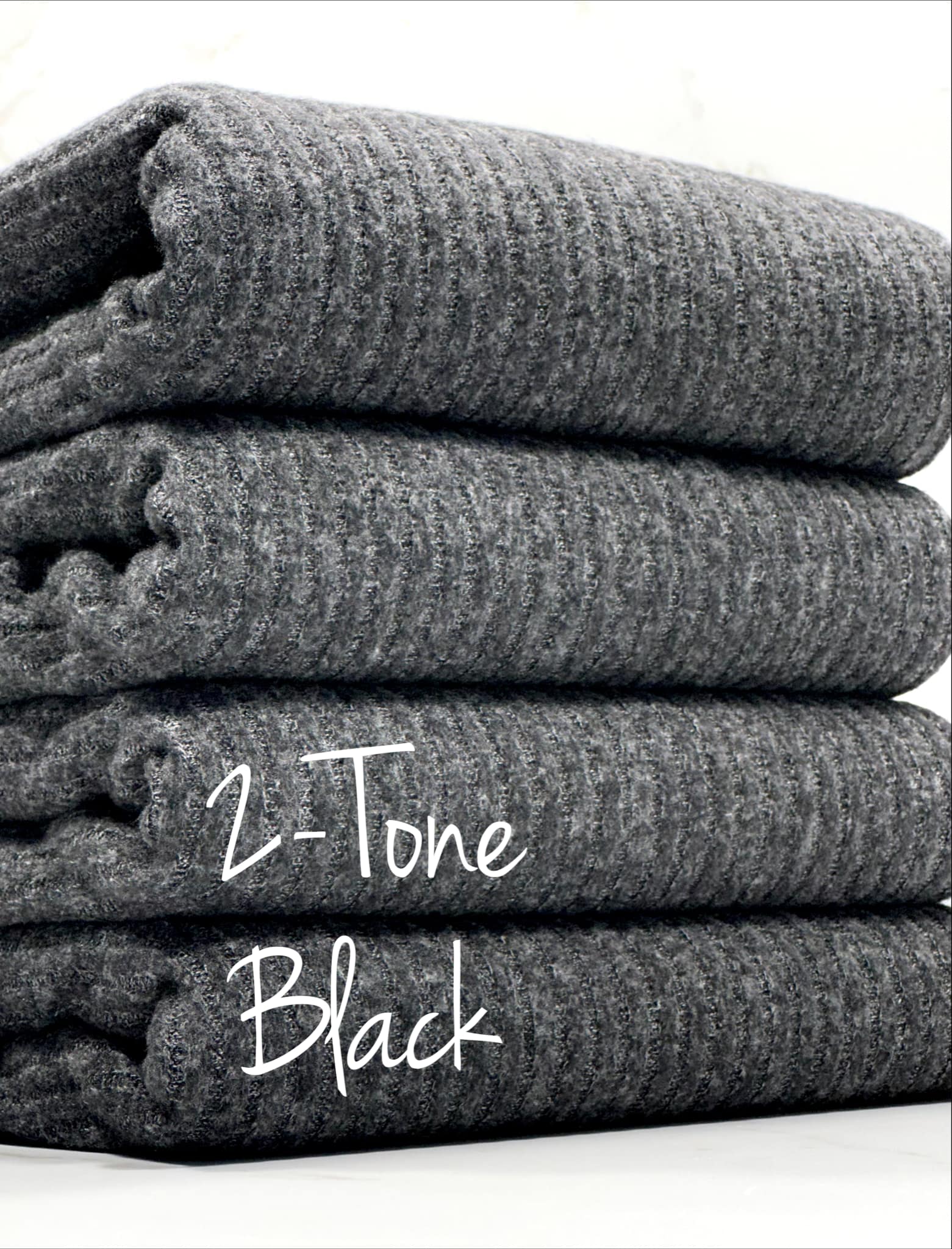 (BRUSHED SWEATER RIB) 2-TONE BLACK