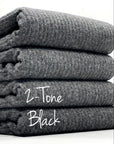 (BRUSHED SWEATER RIB) 2-TONE BLACK