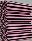 (2X1 RIB) BLACK STRIPES ON PINK