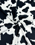 (YUMMY RIB) BLACK COW FUR PRINT ON OFF WHITE