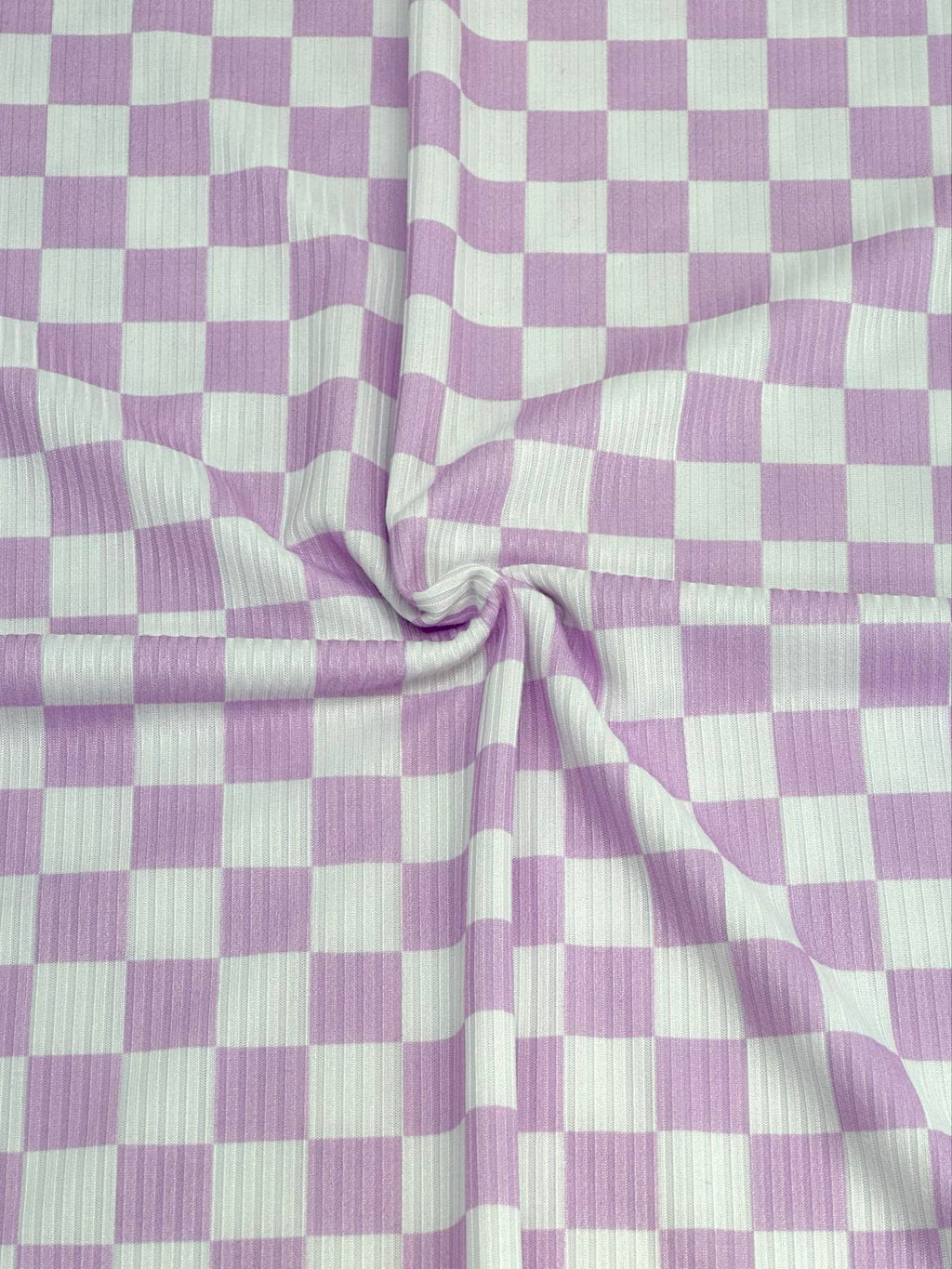 (YUMMY RIB) LILAC AND OFF WHITE CHECKERED