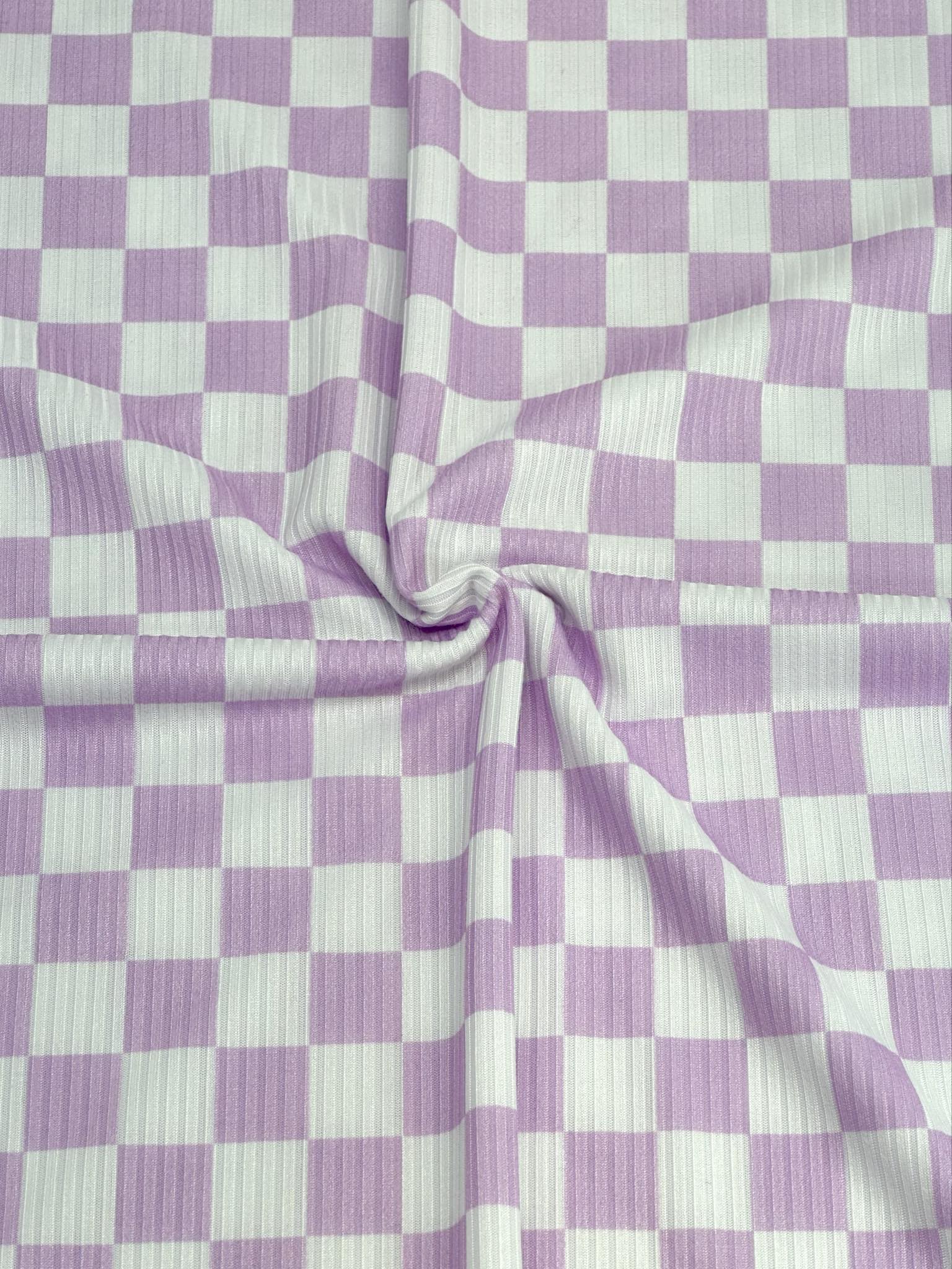 (YUMMY RIB) LILAC AND OFF WHITE CHECKERED