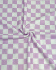 (YUMMY RIB) LILAC AND OFF WHITE CHECKERED