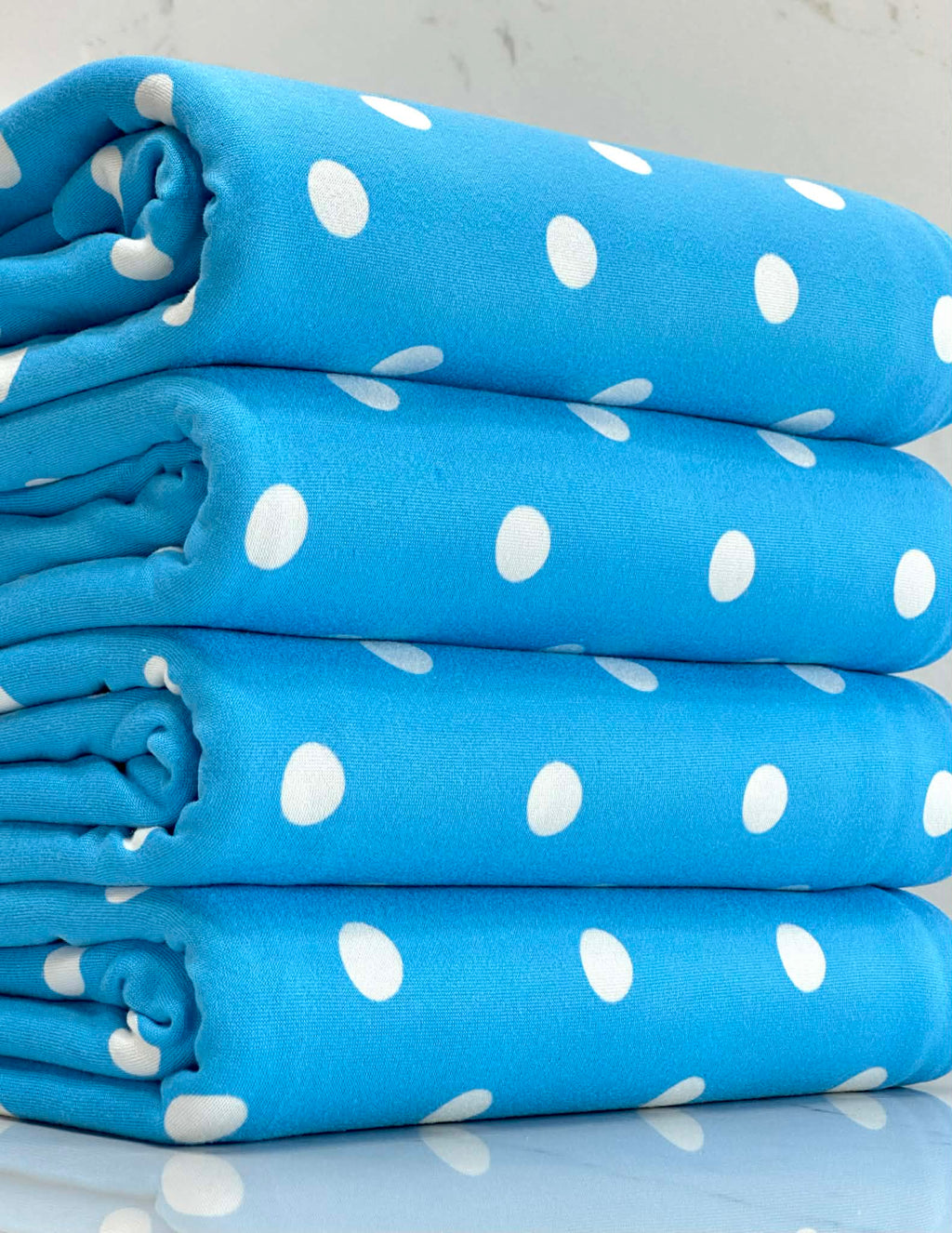 (DBP) OFF WHITE POLKA DOTS ON BLUE