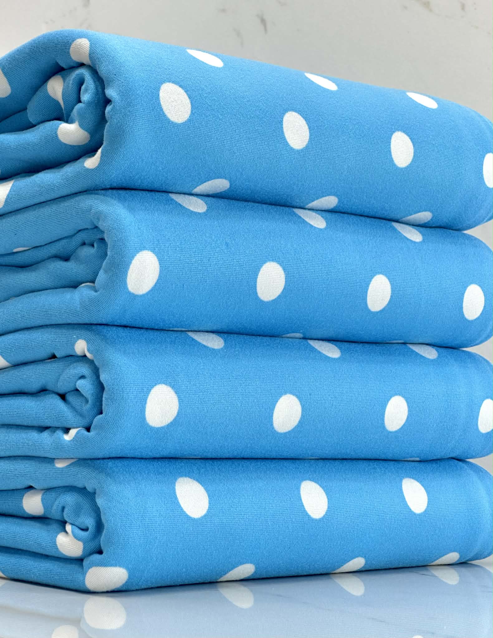 (DBP) OFF WHITE POLKA DOTS ON BLUE