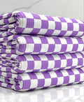(YUMMY RIB) LAVENDER AND OFF WHITE CHECKERED