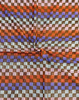 (MESH) SMALL MULTI-COLORED CHECKERD ON BROWN