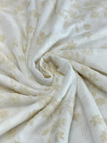 (MESH) CREAM FLOWERS ON OFF WHITE