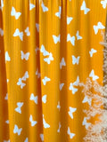 (WIDE RIB) WHITE BUTTERFLIES ON MUSTARD
