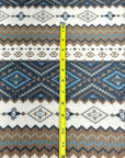 (WAFFLE) LIGHT BROWN, BLUE, CREAM, AND BLACK AZTEC PATTERN