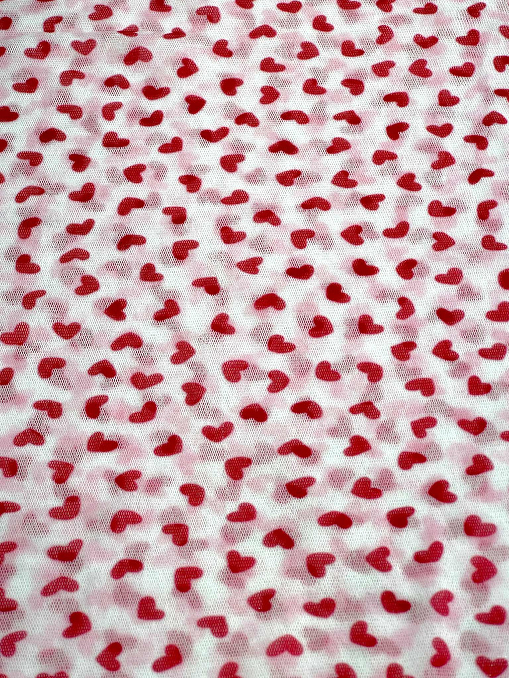 (MESH) TINY RED HEARTS ON OFF WHITE(3)