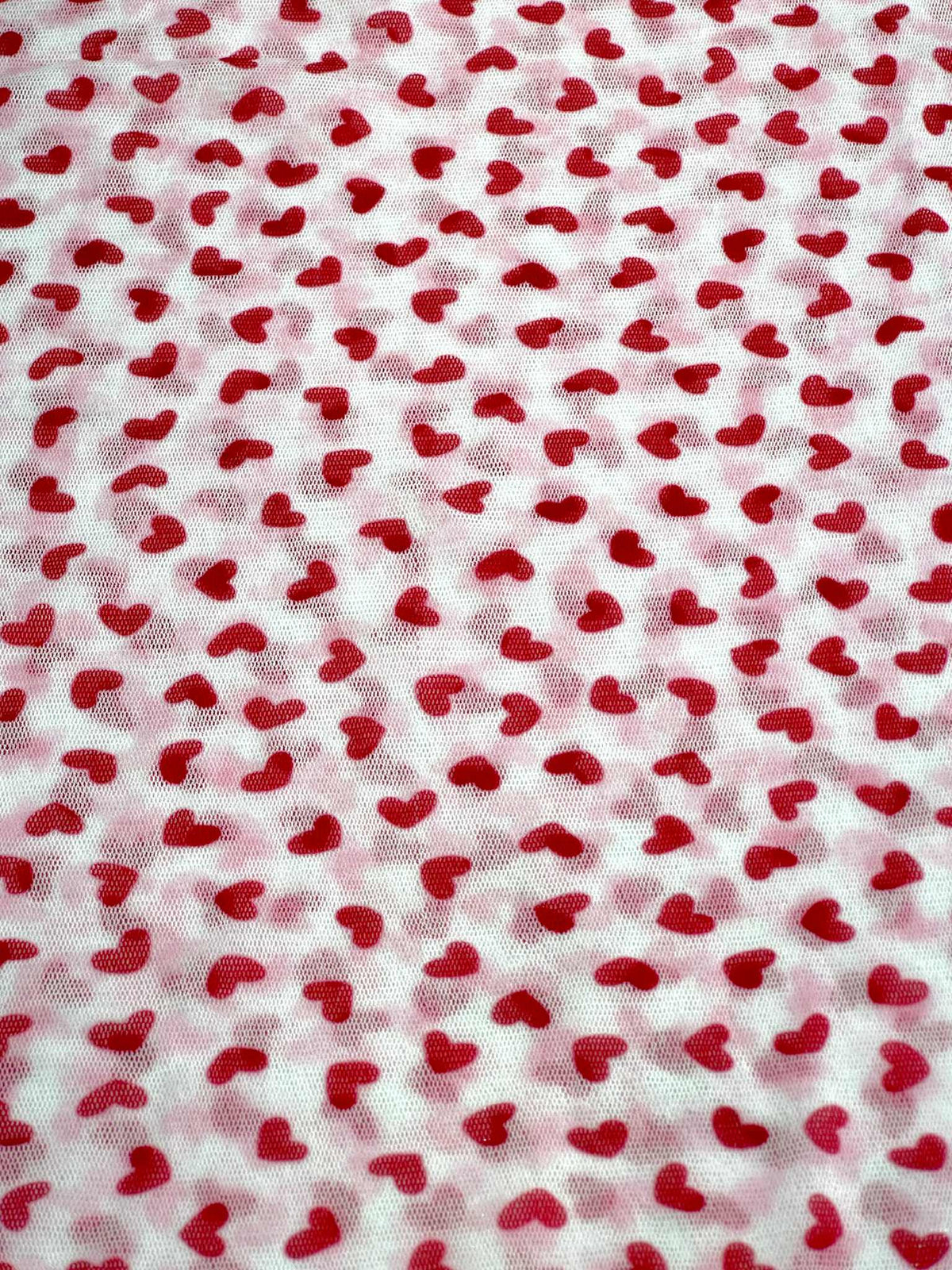 (MESH) TINY RED HEARTS ON OFF WHITE(3)