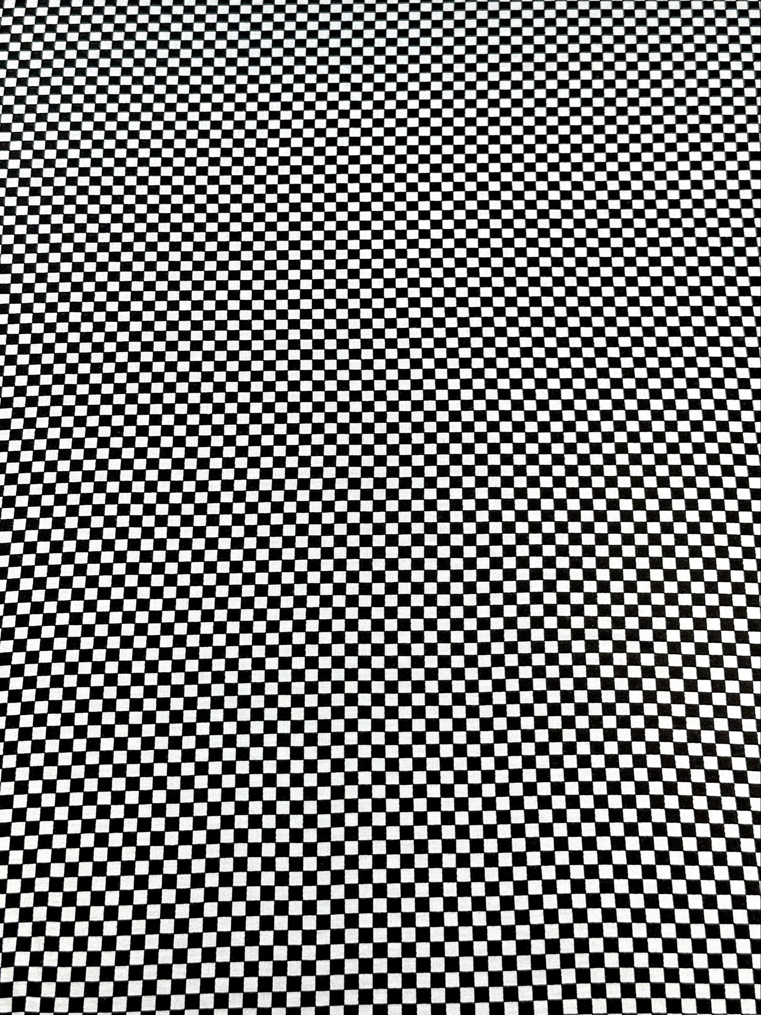 (RAYON MODAL) TINY BLACK AND GRAY CHECKERED