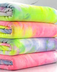 (FRENCH TERRY) LIME, PURPLE, PINK, AND SKY BLUE TIE DYE