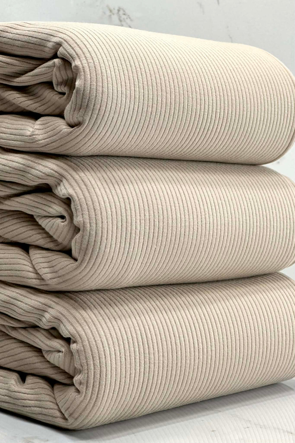 (COTTON SPANDEX RIB) TAUPE