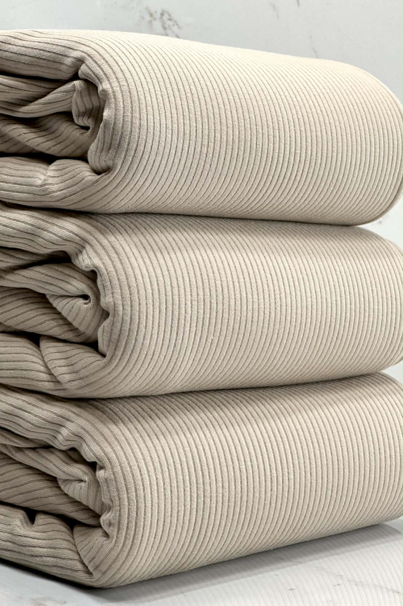(COTTON SPANDEX RIB) TAUPE