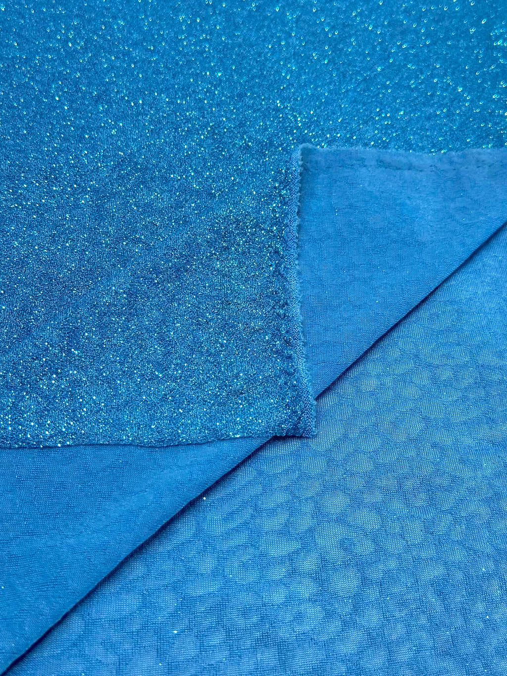 (KNIT) 3D OCEAN BLUE AND GLITTER LEOPARD