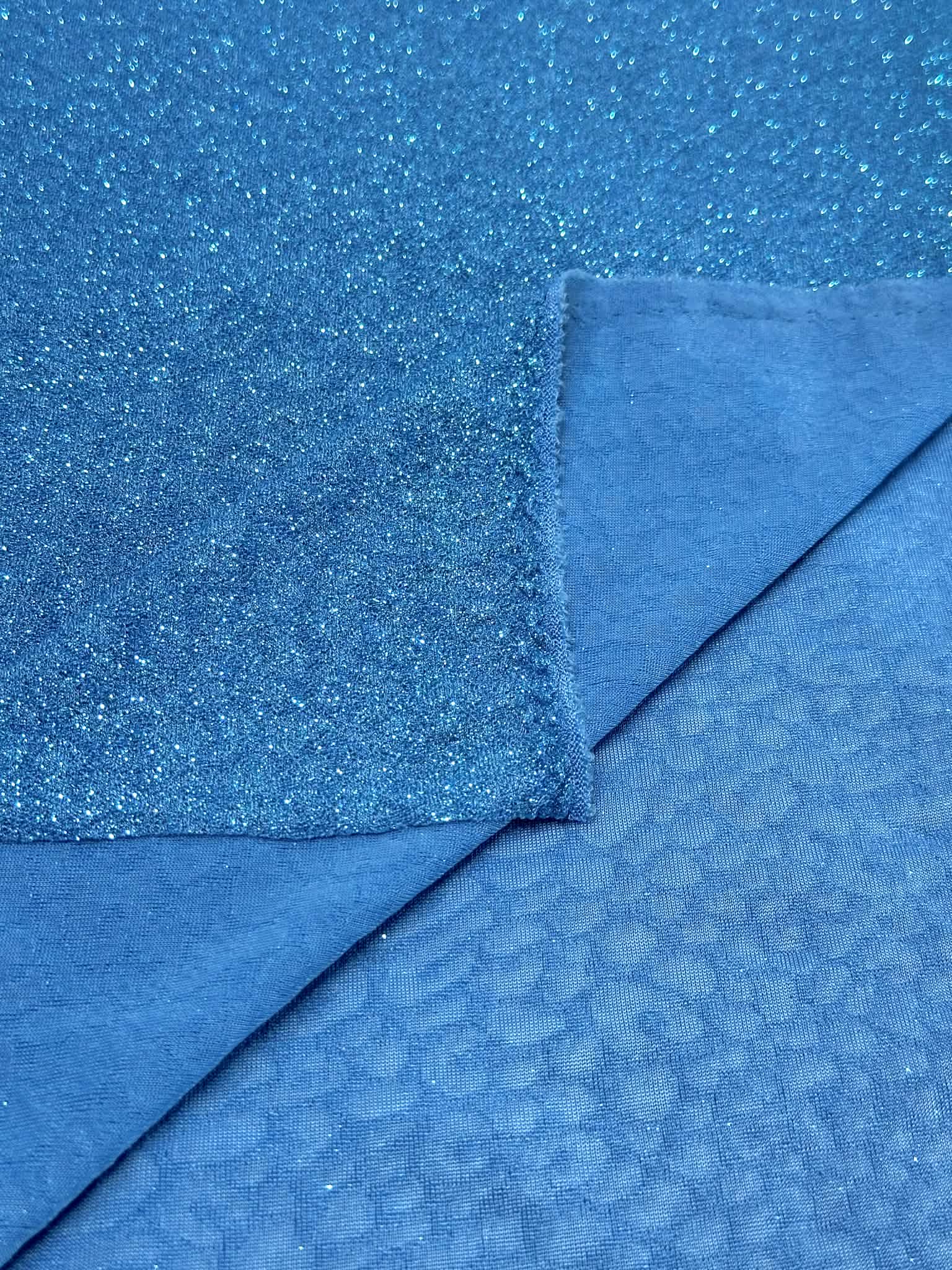 (KNIT) 3D OCEAN BLUE AND GLITTER LEOPARD