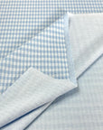 (KNIT) LIGHT BLUE AND OFF WHITE MINI GINGHAM