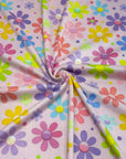 (4X2 YUMMY RIB) COLORFUL FLOWERS AND DOTS ON PINK