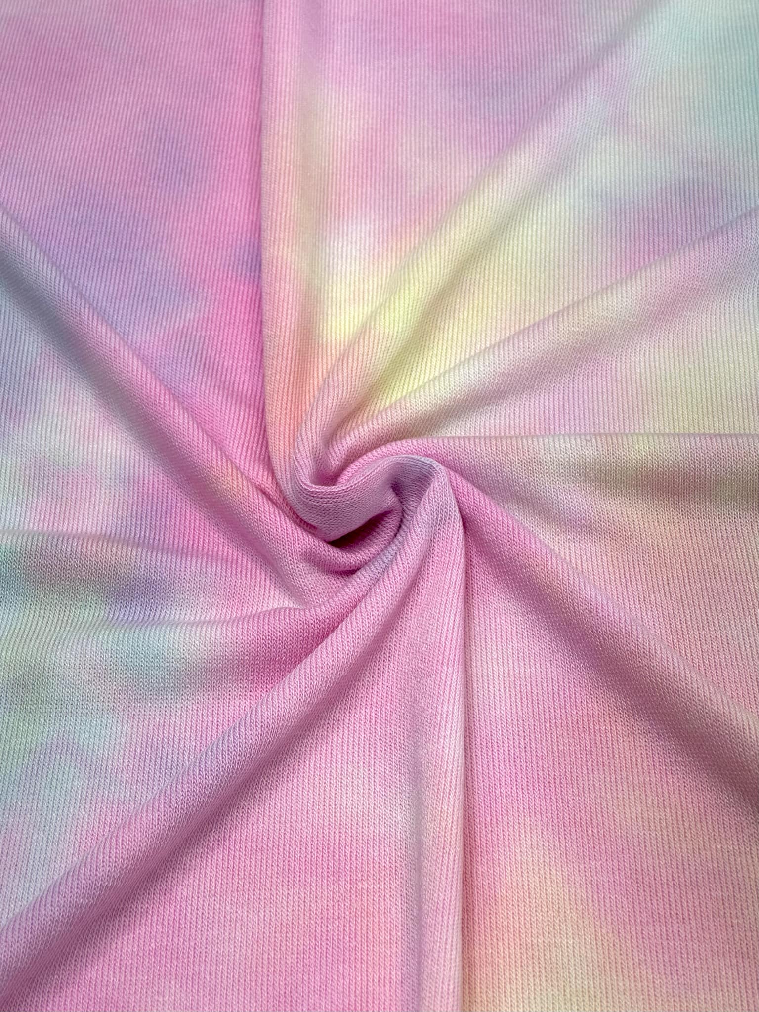 (SWEATER KNIT) LIGHT BLUE, YELLOW, AND PINK TIE DYE