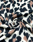(FRENCH TERRY) BROWN AND BLACK CHEETAH ON CREAM