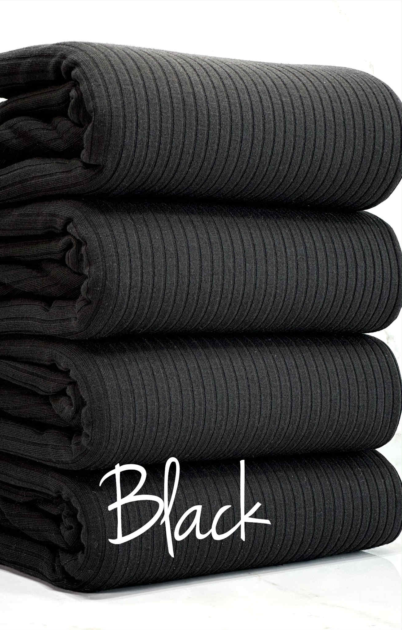 (4X2 COTTON RIB) BLACK