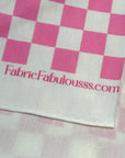 (FRENCH TERRY) PINK AND OFF WHITE CHECKERED