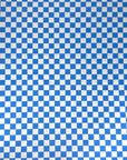 (FRENCH TERRY) NEON BLUE AND OFF WHITE CHECKERED