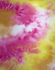 (4X2 YUMMY RIB) HOT PINK, YELLOW, ORANGE AND WHITE TIE DYE