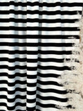 (2X2 COTTON FEEL RIB) BLACK AND OFF WHITE STRIPES