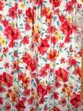 (DBP) BIG RED & YELLOW FLOWERS ON OFF WHITE