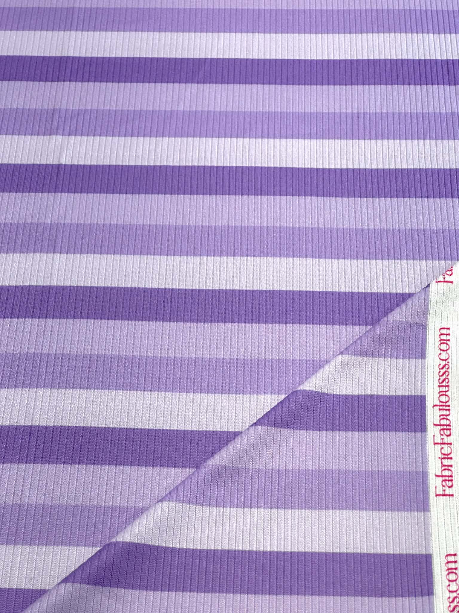 (4X2 YUMMY RIB) LAVENDER, PURPLE, AND LILAC STRIPES