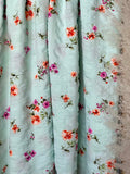 (DOUBLE GAUZE COTTON) FLORAL ON LIGHT MINT(5)