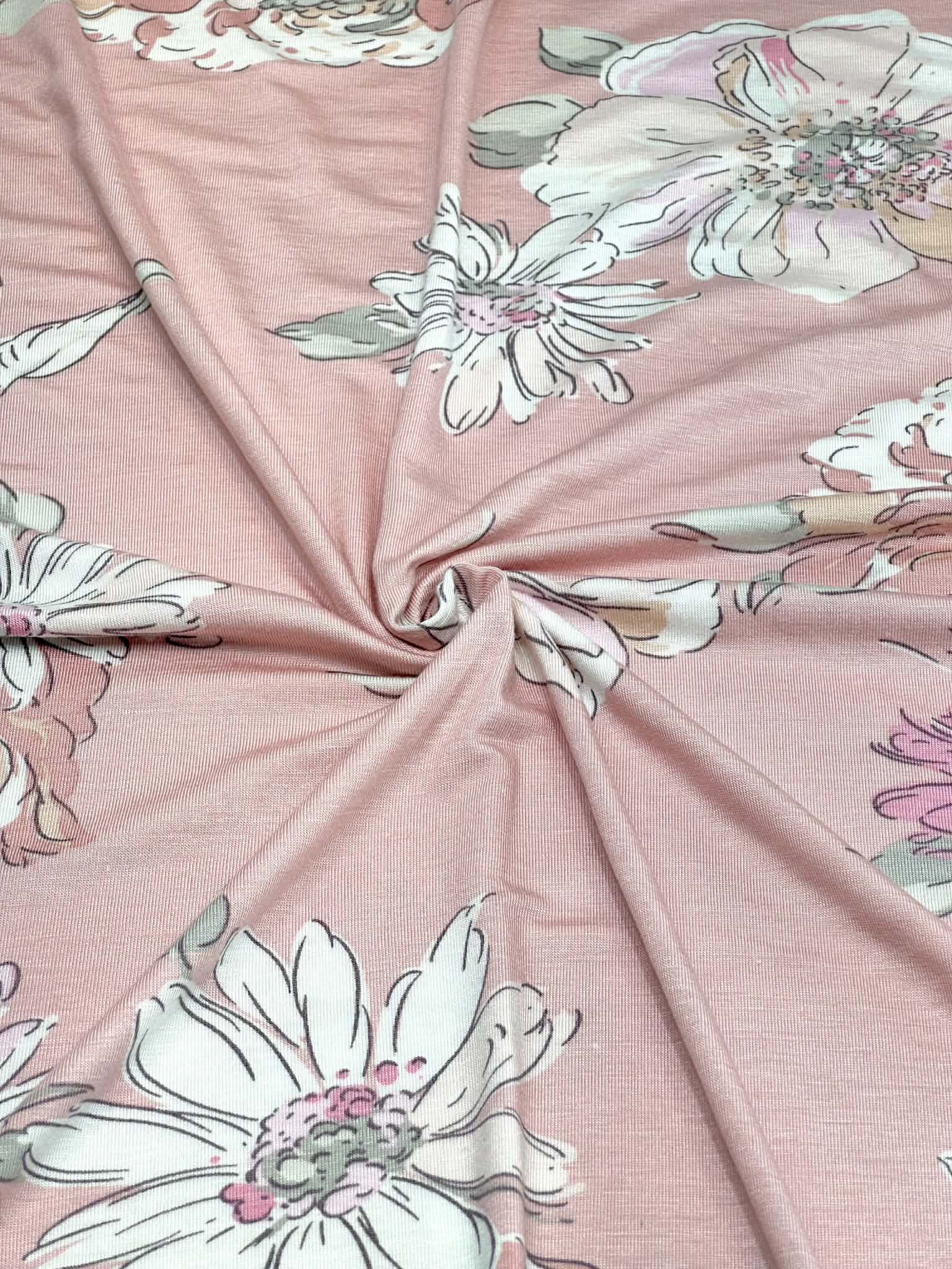 (RAYON SPANDEX JURSEY) FLORAL PATTERN ON SOFT BLUSH(1)