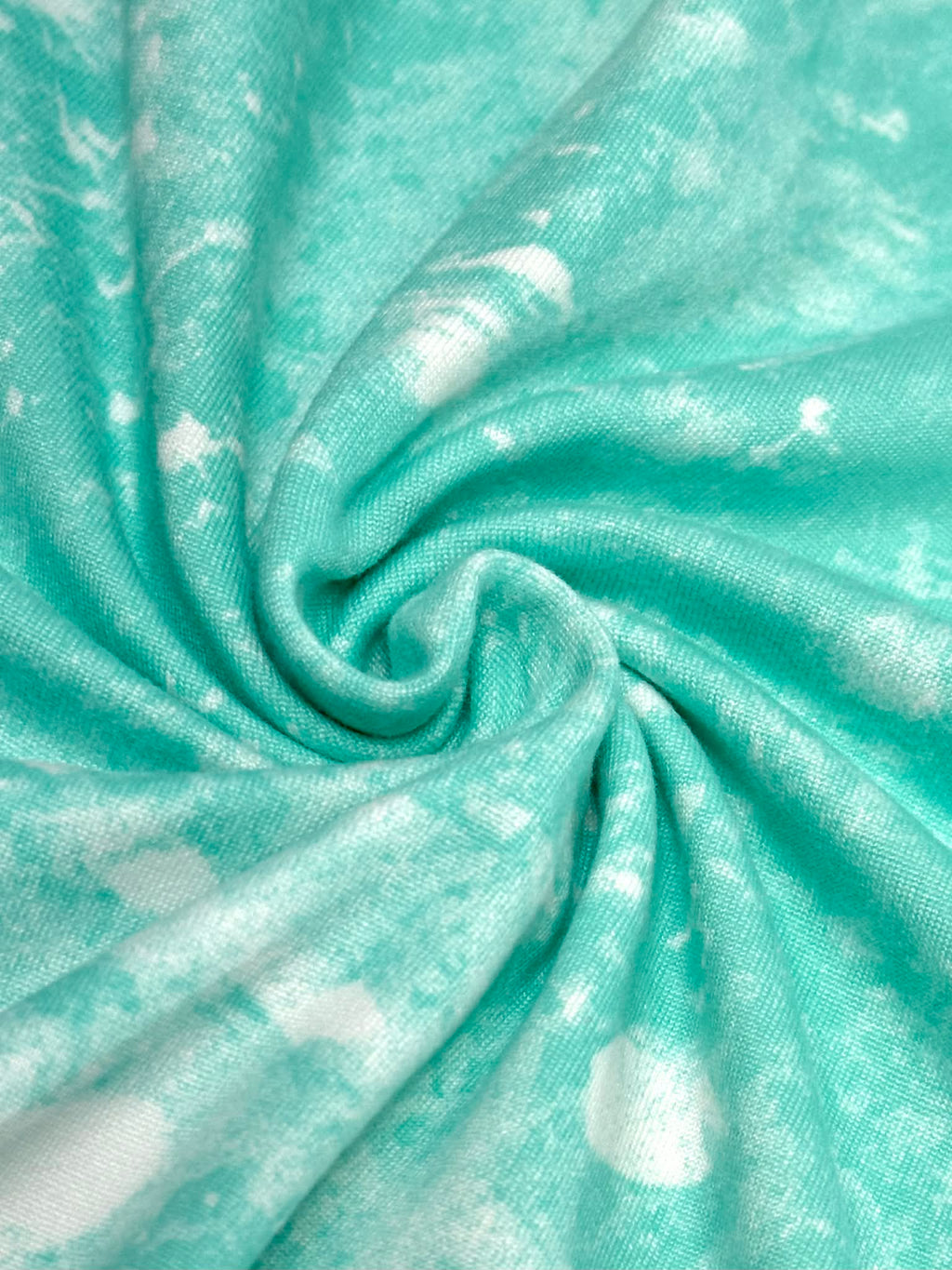 (DOUBLE BRUSHED POLY DBP ) MINT AND OFF WHITE SPLASH